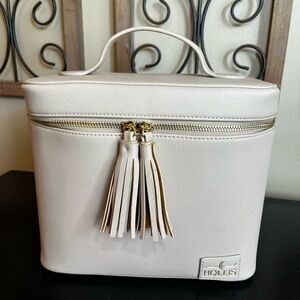 Hollis Lux makeup bag in nude